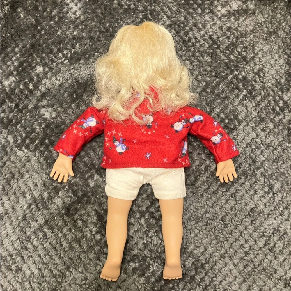 1997 My Twinn Cuddly Sisters Doll Blond Hair Blue Eyes‎ Snowman Top Vintage